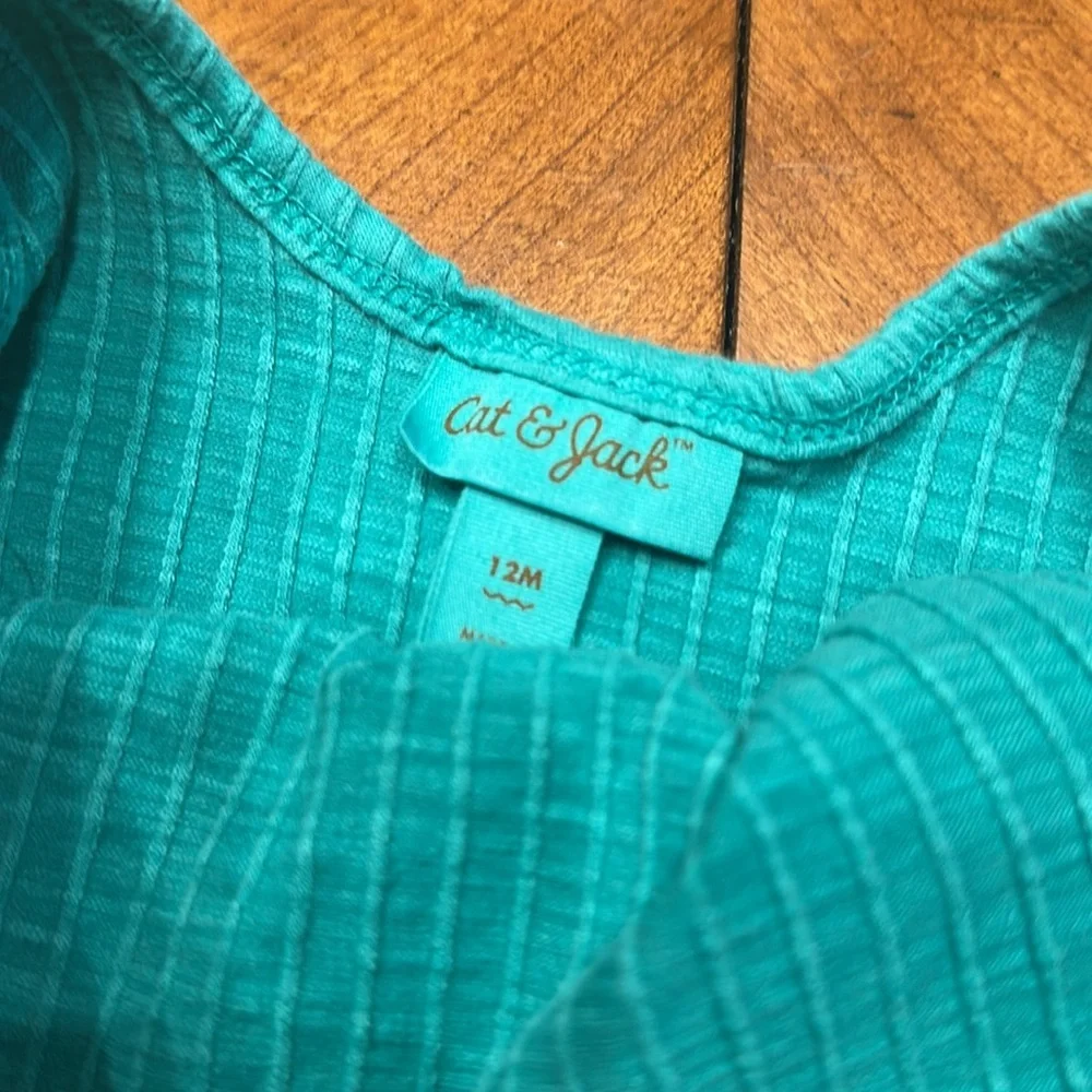 NWT- Cat Jack Teal Romper - size 12 mo